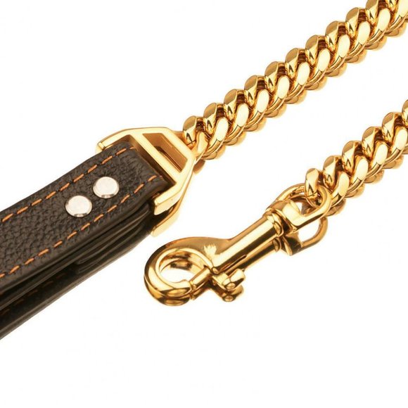 3ft Heavy Duty Chains Stainless Steel 18k Gold Plated Metal Chew-Proof D… - Picture 4 of 6